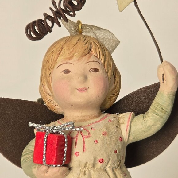 Angel Ornament Christmas Pageant Girl Gift Star Wand Halo Wings Holiday Ceramic - Picture 5 of 7